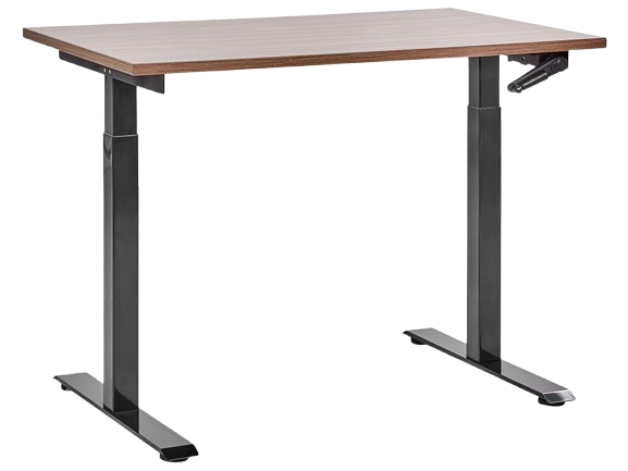 Adjustable Standing Desk 120 x 72 cm Dark Wood and Black DESTINAS
